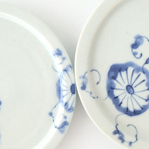 Round Flat Plate Blue Chrysanthemum 14.5㎝/5.7in | Arita Ware