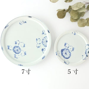 Round Flat Plate Blue Chrysanthemum 14.5㎝/5.7in | Arita Ware