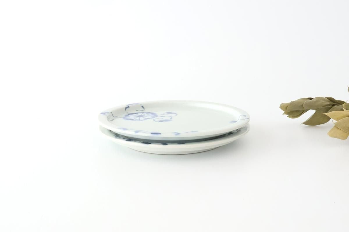 Round Flat Plate Blue Chrysanthemum 14.5㎝/5.7in | Arita Ware