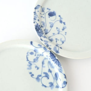 Round Flat Plate Blue Chrysanthemum Arabesque 14.5㎝/5.7in | Arita Ware