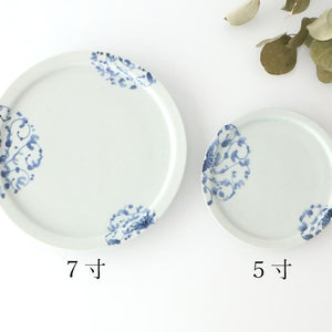 Round Flat Plate Blue Chrysanthemum Arabesque 14.5㎝/5.7in | Arita Ware