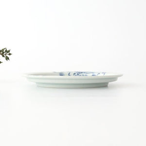 Round Flat Plate Blue Chrysanthemum Arabesque 14.5㎝/5.7in | Arita Ware