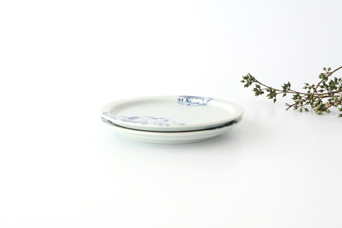 Round Flat Plate Blue Chrysanthemum Arabesque 14.5㎝/5.7in | Arita Ware