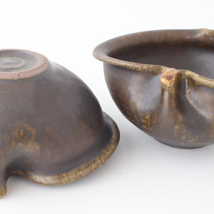 Furutani Seitosho Apple-shaped Bowl Dark Brown 15㎝/6in