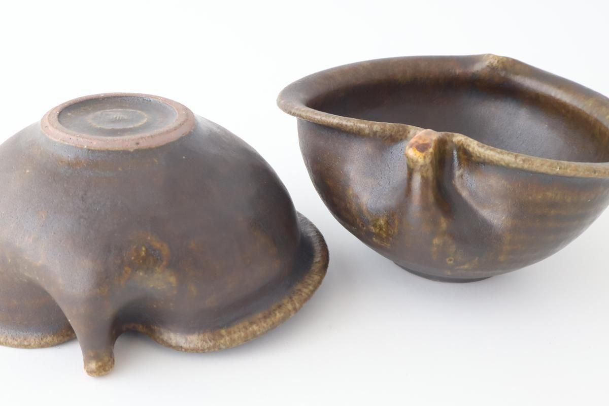 Furutani Seitosho Apple-shaped Bowl Dark Brown 15㎝/6in