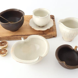 Furutani Seitosho Apple-shaped Bowl Dark Brown 15㎝/6in