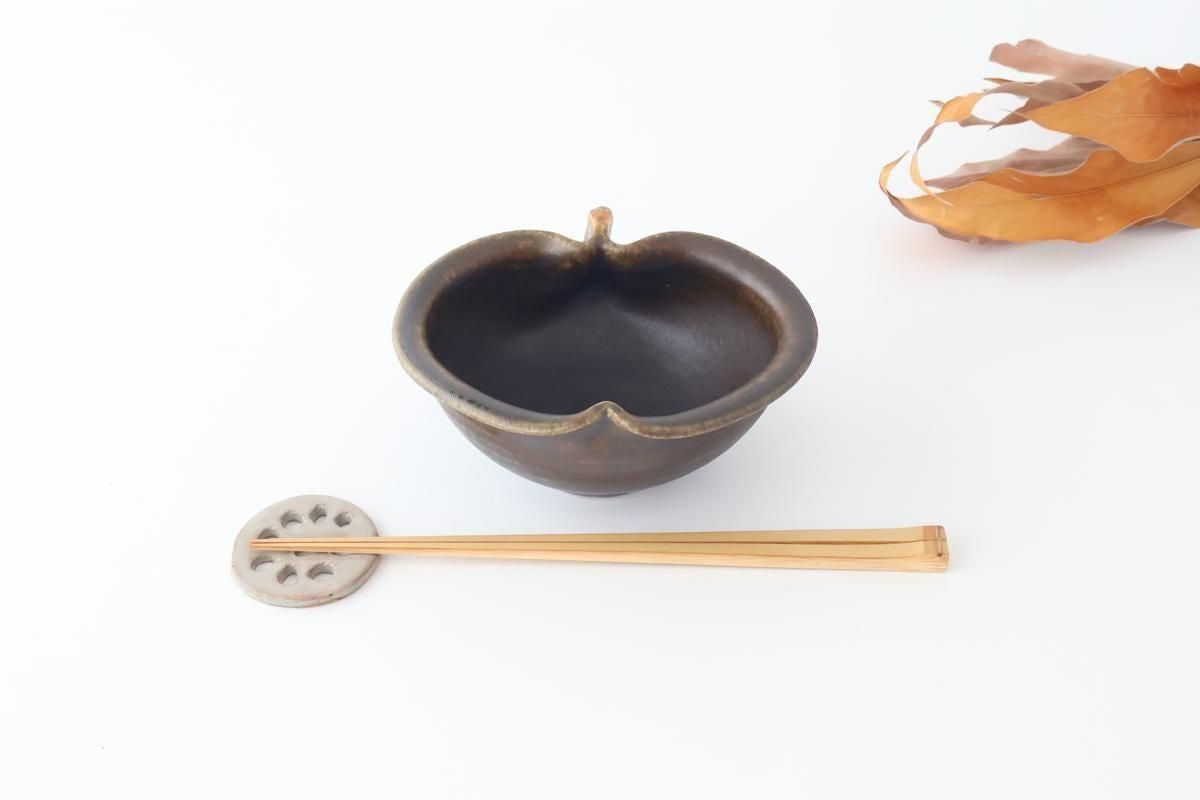 Furutani Seitosho Apple-shaped Bowl Dark Brown 15㎝/6in