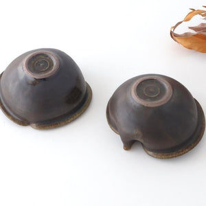 Furutani Seitosho Apple-shaped Bowl Dark Brown 15㎝/6in