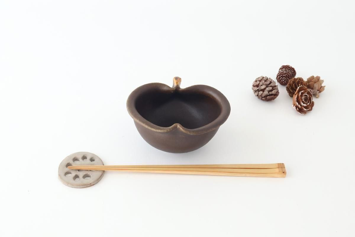 Furutani Seitosho Apple-shaped Bowl Dark Brown 11㎝/4.3in