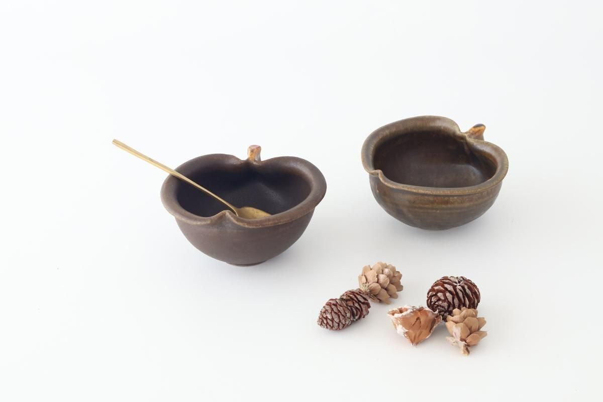Furutani Seitosho Apple-shaped Bowl Dark Brown 11㎝/4.3in