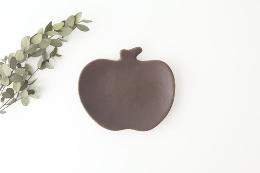 Furutani Seitosho Apple-shaped Plate Dark Brown L