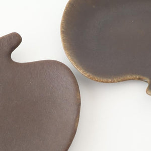 Furutani Seitosho Apple-shaped Plate Dark Brown L