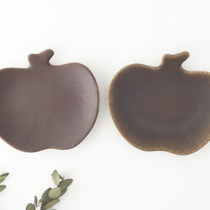 Furutani Seitosho Apple-shaped Plate Dark Brown L