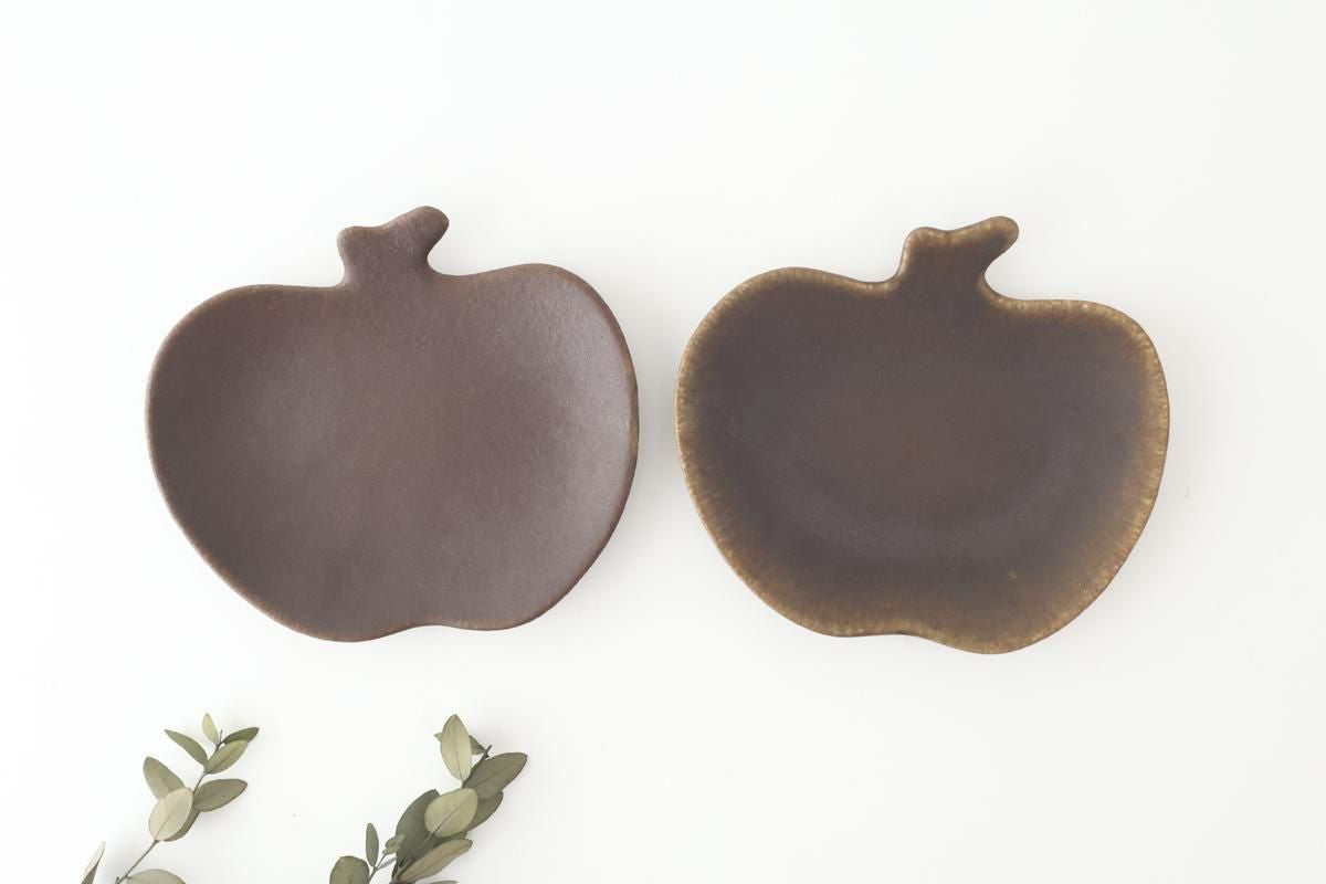 Furutani Seitosho Apple-shaped Plate Dark Brown L