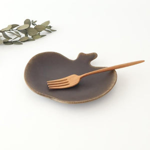 Furutani Seitosho Apple-shaped Plate Dark Brown L