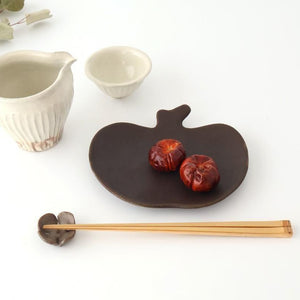 Furutani Seitosho Apple-shaped Plate Dark Brown L