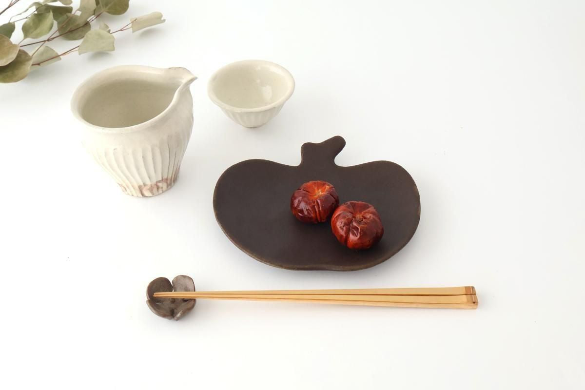 Furutani Seitosho Apple-shaped Plate Dark Brown L