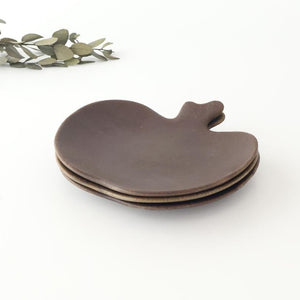 Furutani Seitosho Apple-shaped Plate Dark Brown L