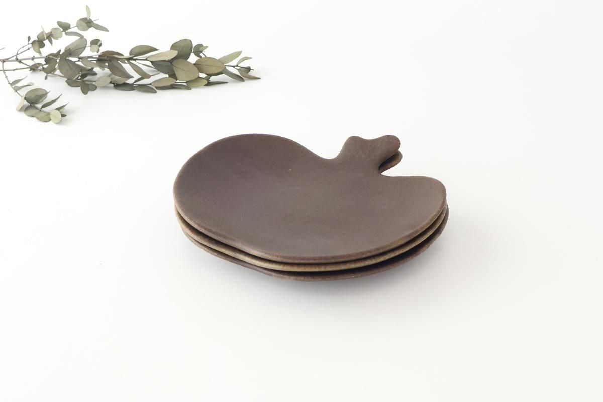 Furutani Seitosho Apple-shaped Plate Dark Brown L