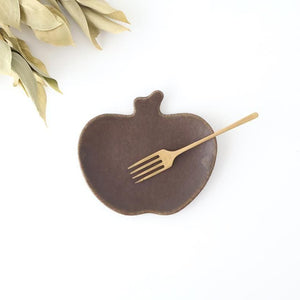 Furutani Seitosho Apple-shaped Plate Dark Brown S