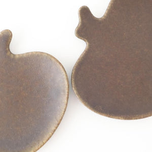 Furutani Seitosho Apple-shaped Plate Dark Brown S