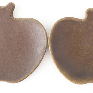 Furutani Seitosho Apple-shaped Plate Dark Brown S