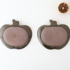 Furutani Seitosho Apple-shaped Plate Dark Brown S