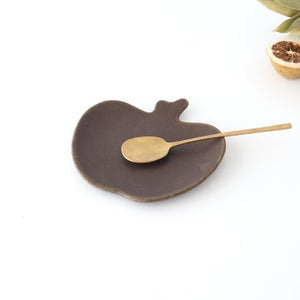 Furutani Seitosho Apple-shaped Plate Dark Brown S