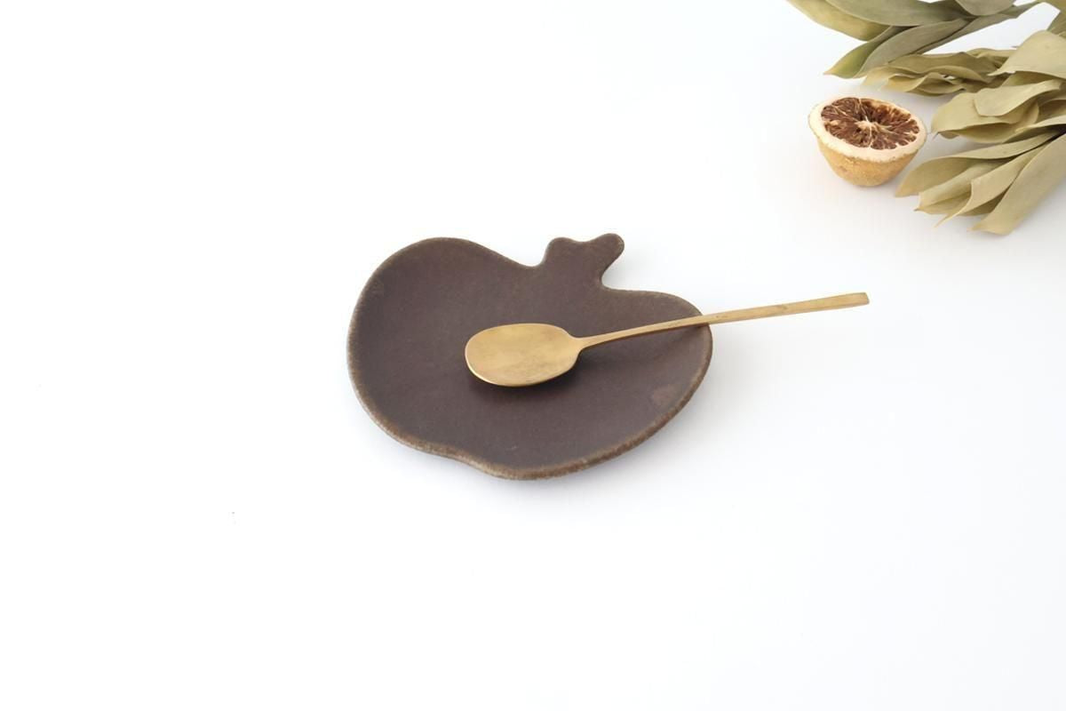 Furutani Seitosho Apple-shaped Plate Dark Brown S