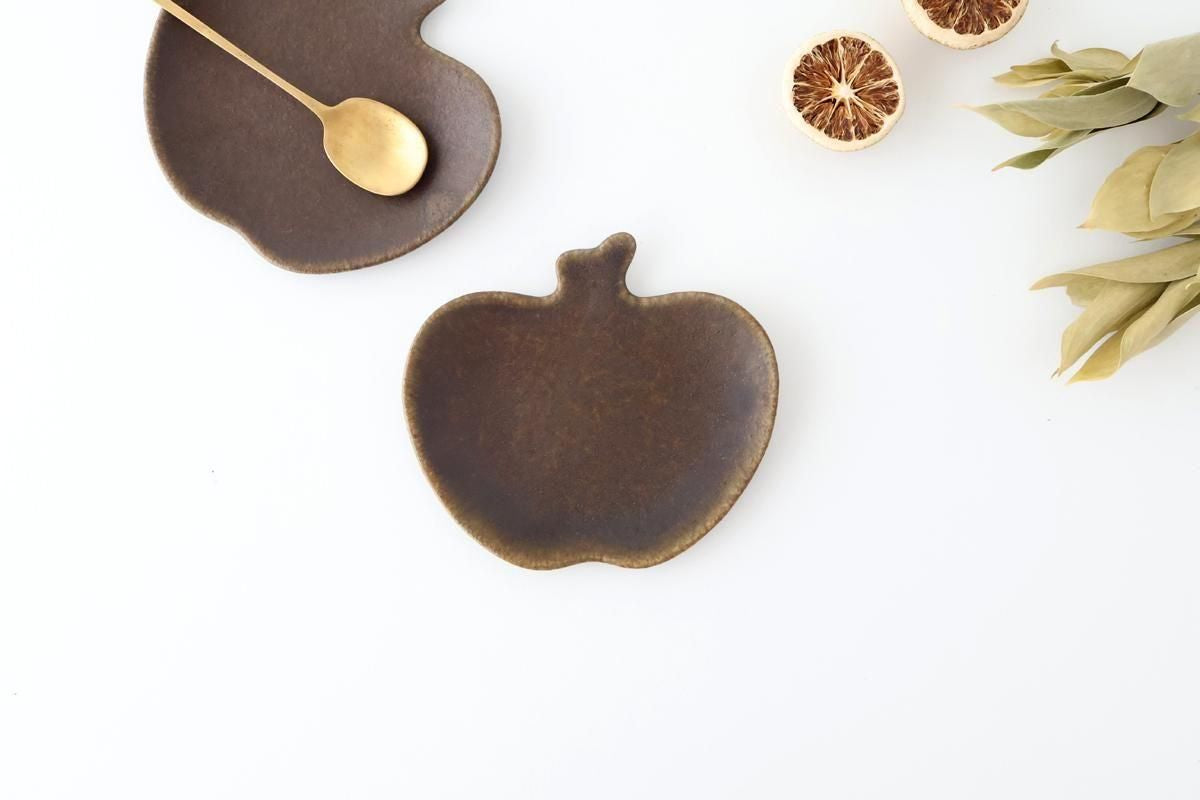 Furutani Seitosho Apple-shaped Plate Dark Brown S