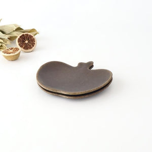 Furutani Seitosho Apple-shaped Plate Dark Brown S