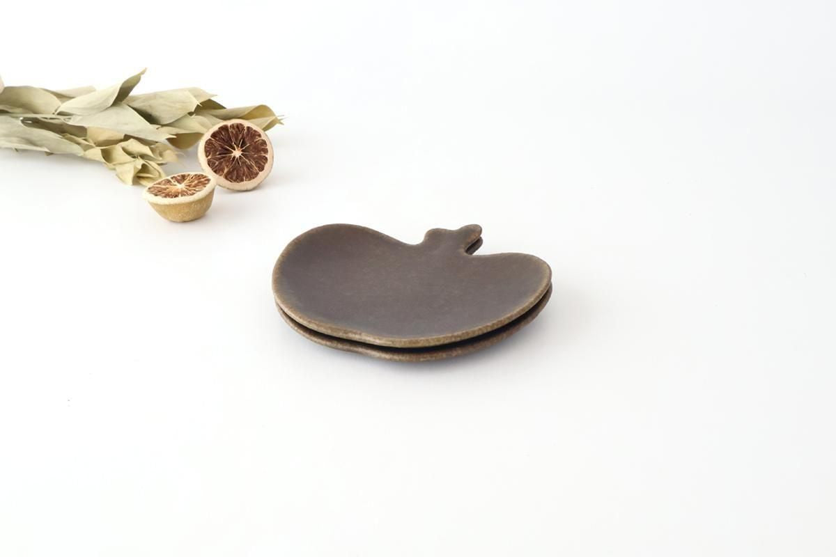 Furutani Seitosho Apple-shaped Plate Dark Brown S