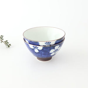 Rice Bowl Plum Pattern Blue Large｜Hasami Ware