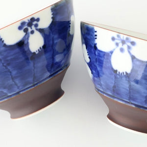 Rice Bowl Plum Pattern Blue Large｜Hasami Ware