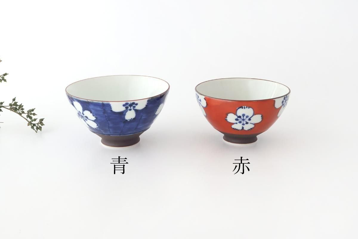 Rice Bowl Plum Pattern Blue Large｜Hasami Ware