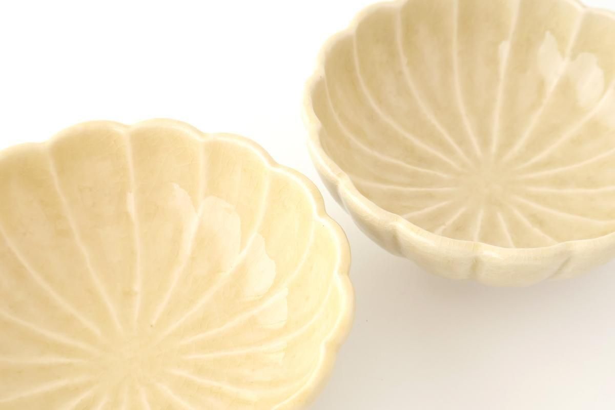 Chrysanthemum-shaped Bowl Yellow 13㎝/5.1in | Kobachi Seto Ware