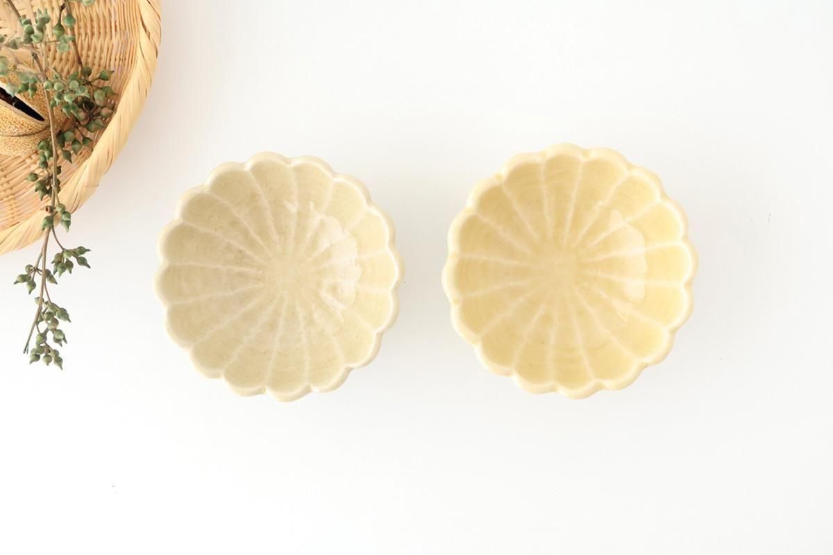 Chrysanthemum-shaped Bowl Yellow 11㎝/4.3in | Seto Ware