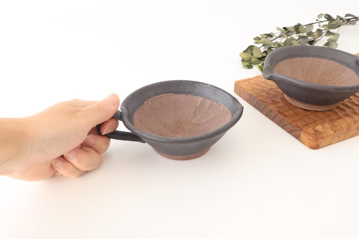 Mortar Sesame Sauce Bowl Black 12cm/4.7in | Mino Ware