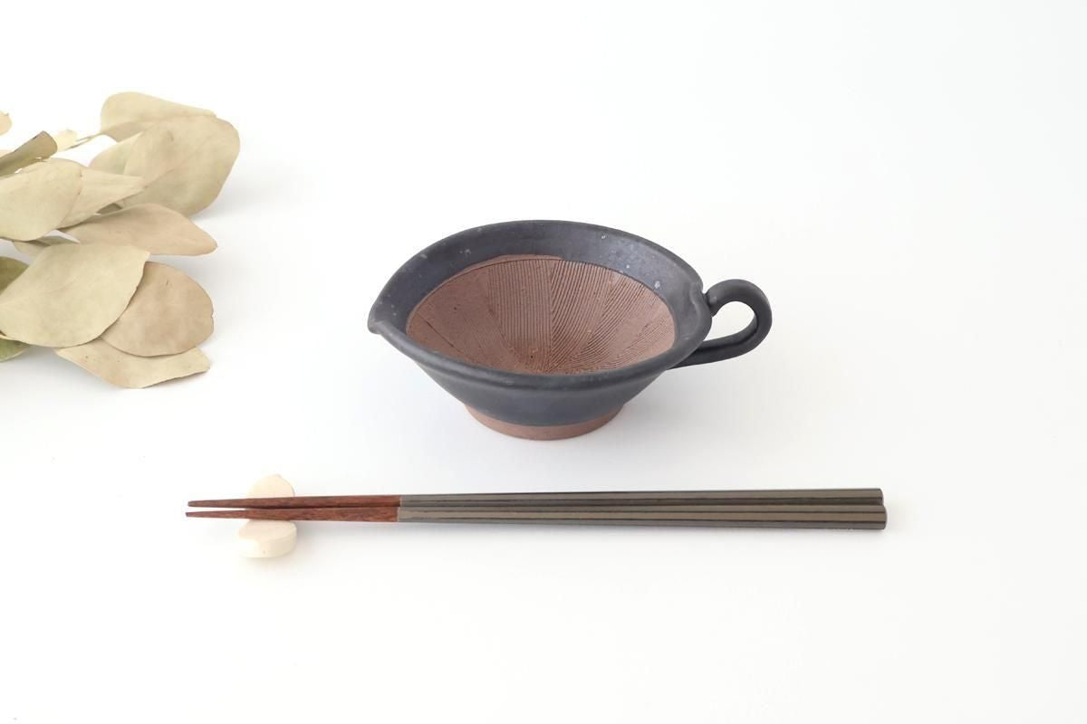 Mortar Sesame Sauce Bowl Black 12cm/4.7in | Mino Ware