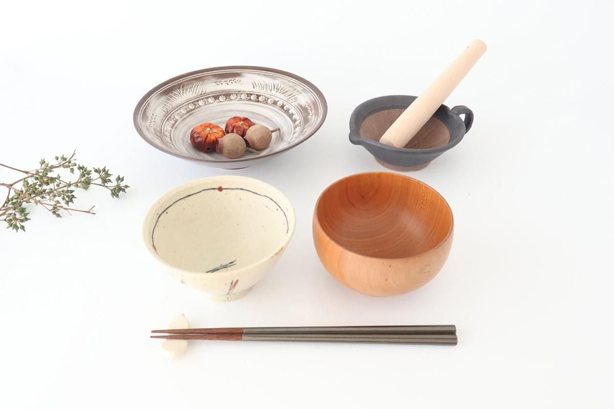 Mortar Sesame Sauce Bowl Black 12cm/4.7in | Mino Ware