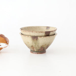Rice Bowl Gray and Green Bottom | Mino Ware