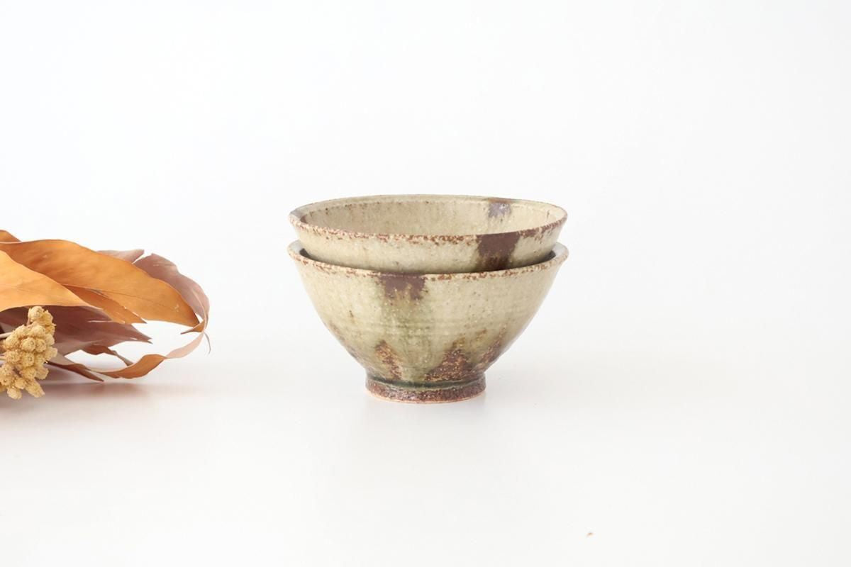 Rice Bowl Gray and Green Bottom | Mino Ware