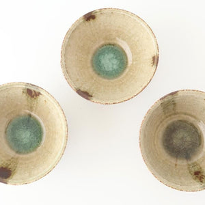 Rice Bowl Gray and Green Bottom | Mino Ware