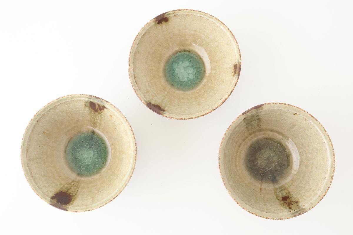 Rice Bowl Gray and Green Bottom | Mino Ware