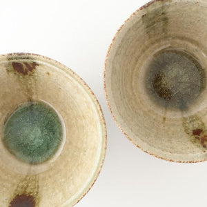 Rice Bowl Gray and Green Bottom | Mino Ware