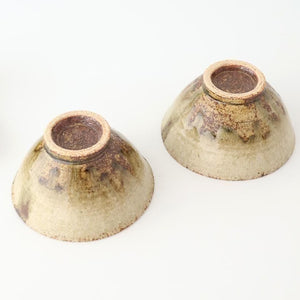 Rice Bowl Gray and Green Bottom | Mino Ware