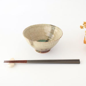 Rice Bowl Gray and Green Bottom | Mino Ware
