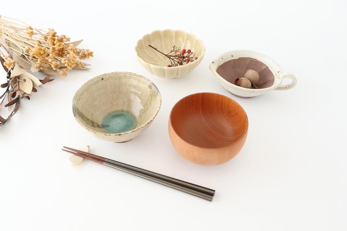 Rice Bowl Gray and Green Bottom | Mino Ware