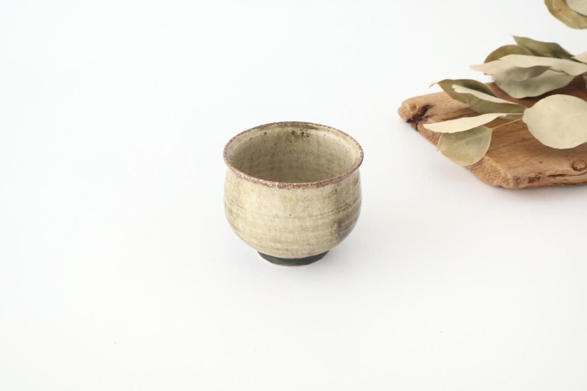Japase Cup Gray and Green Botom | Yunomi Mino Ware