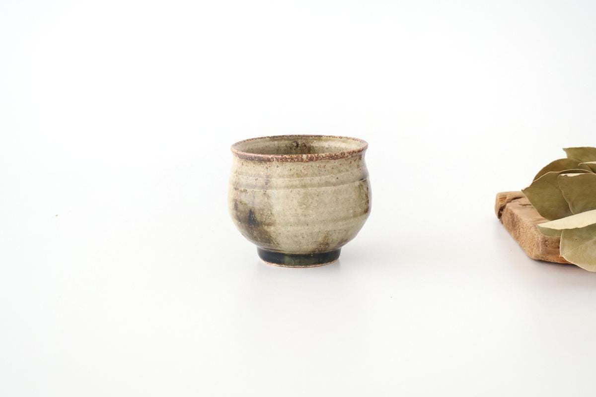 Japase Cup Gray and Green Botom | Yunomi Mino Ware